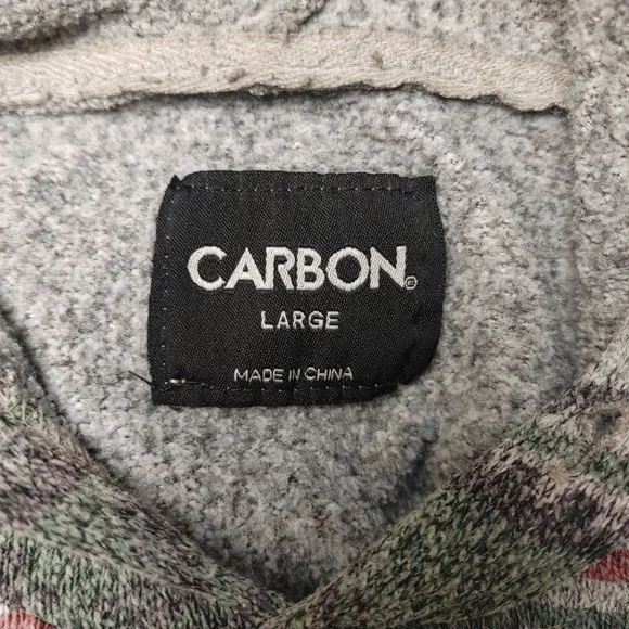 Carbon Men's Tribal Pattern Hooded Sweater Large - Picture 3 of 4